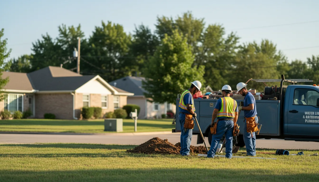 Residential water line and bathroom plumbing service in Burnham, PA